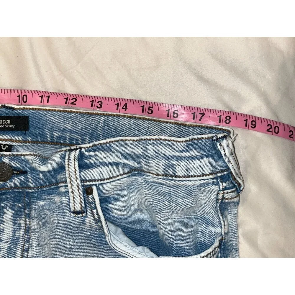 True Religion Rocco Blue Denim Medium Wash Relaxed Skinny Jeans Men's Size 36